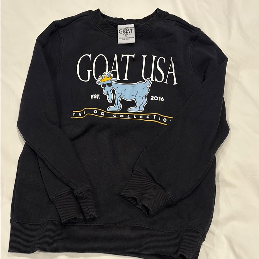 GOAT USA Kids Black Graphic Crewneck Sweatshirt
